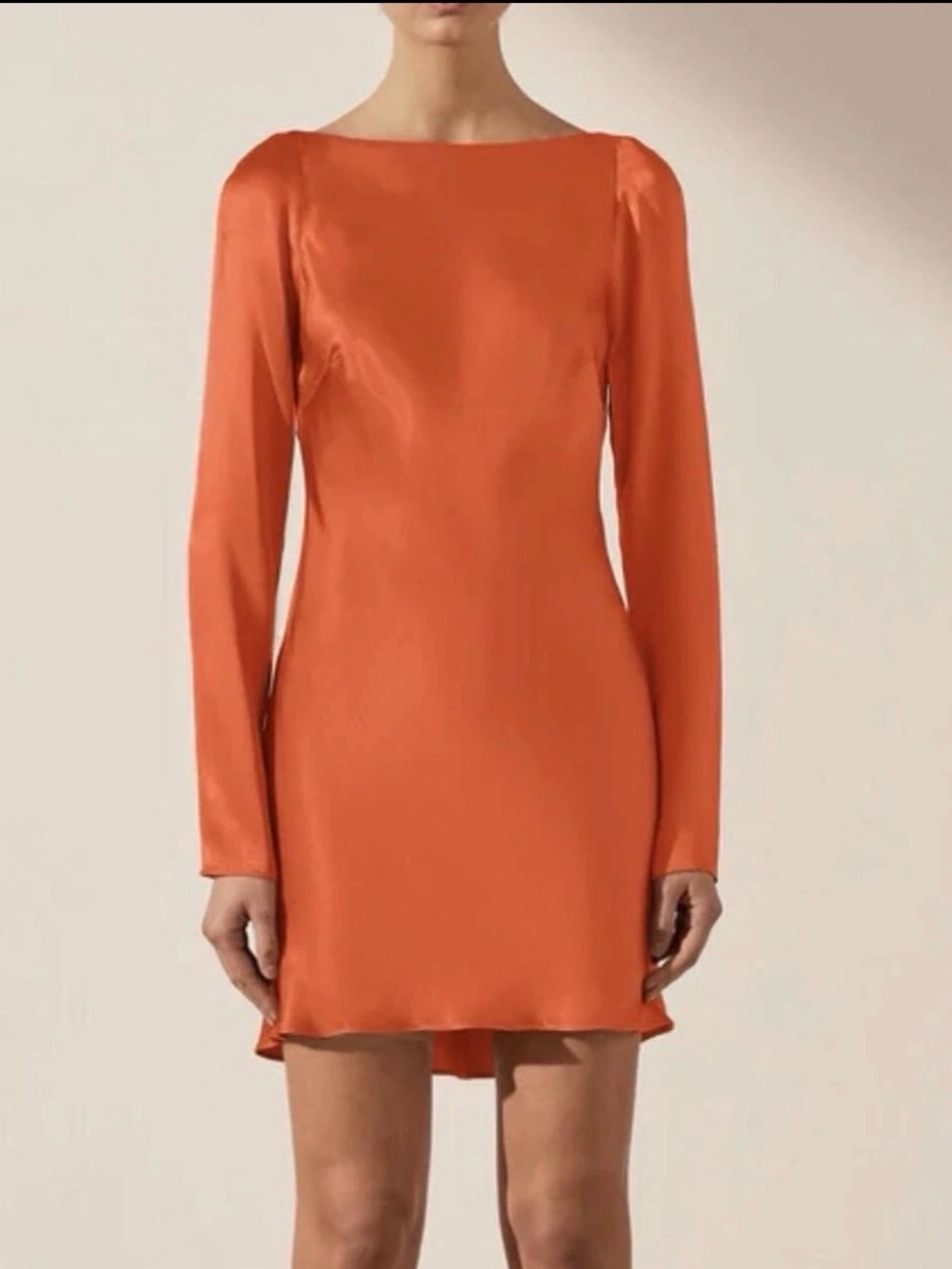 Shona Joy Long Sleeve Mini Dress — HIBISCUS Satin Dress Small